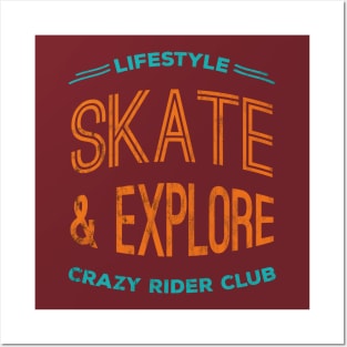 skateboarder rider t-shirt | skate and explore Posters and Art